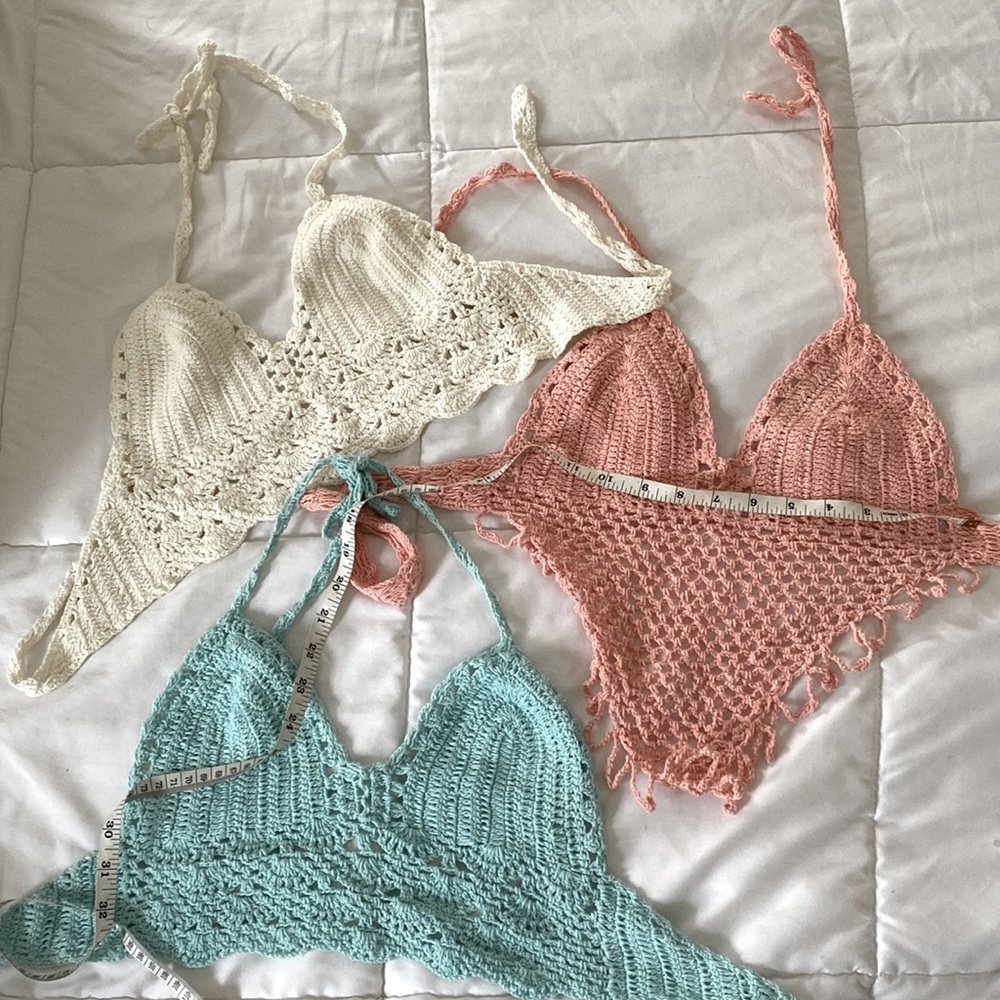 CROTCHET BRA TOPS | Summer halter bra tops Pink, White, Blue